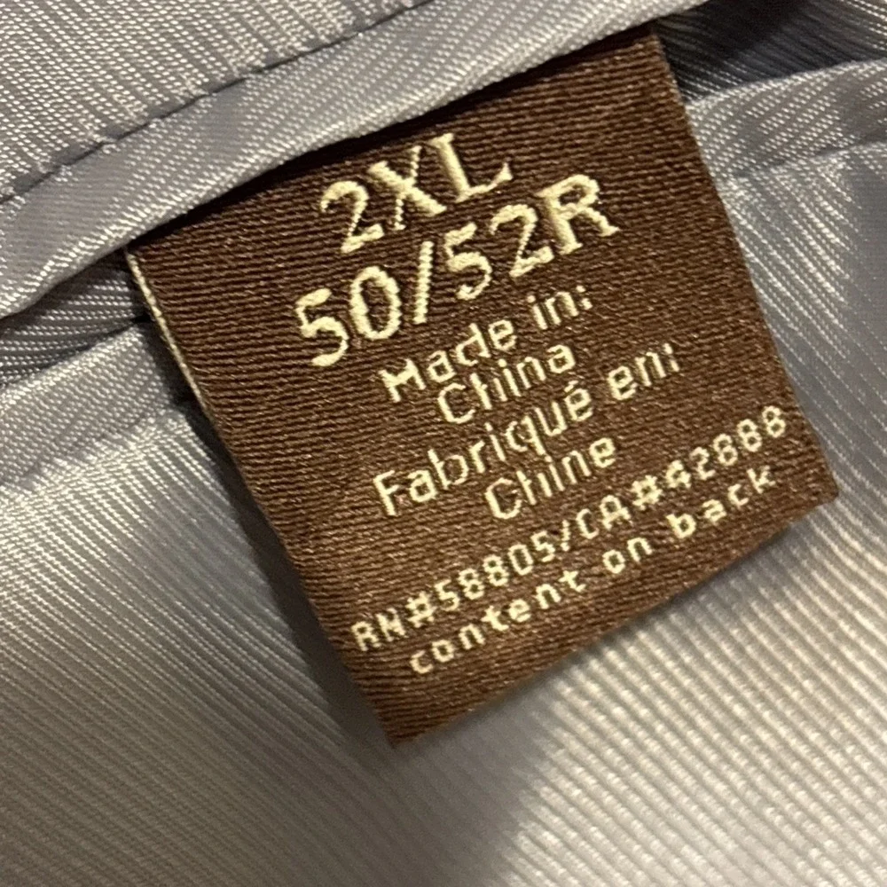 Oak Hill Blazer Sport Coat Mens 2XL 50/52R Gray Chambray Linen Cotton Blend